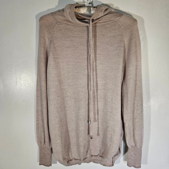 Cynthia Rowling 100% Extrafine Merino Wool Drawstring Cowl Neck Sweater - Picture 1 of 3